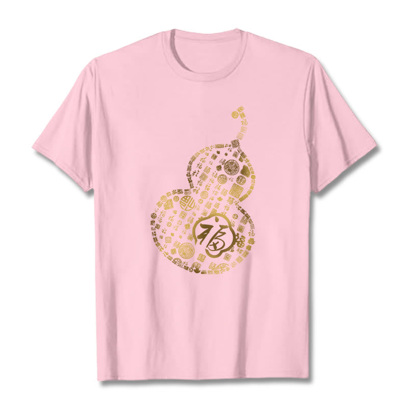 Koszulka z nadrukiem Buddha Stones Gourd Fu Charakter T-shirt - Jasnoróżowy - 2XL - image 12