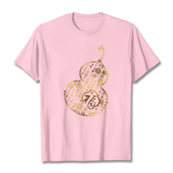 Koszulka z nadrukiem Buddha Stones Gourd Fu Charakter T-shirt - Jasnoróżowy - 2XL - image 12
