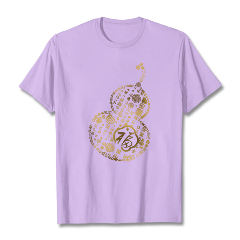 Koszulka z nadrukiem Buddha Stones Gourd Fu Charakter T-shirt - Śliwka - 2XL - image 16