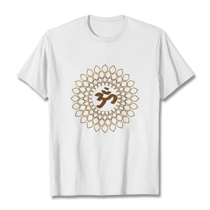 Koszulka z nadrukiem Buddha Stones Rhombus OM Design - Biały - 2XL - image 0
