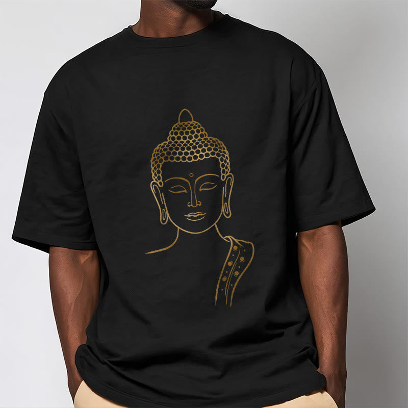 Buddha Stones Złoty Budda w Głębokiej Medytacji Koszulka T-shirt - image 7