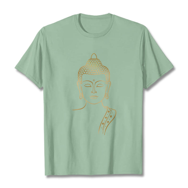 Buddha Stones Złoty Budda w Głębokiej Medytacji Koszulka T-shirt - PaleGreen - 2XL - image 14
