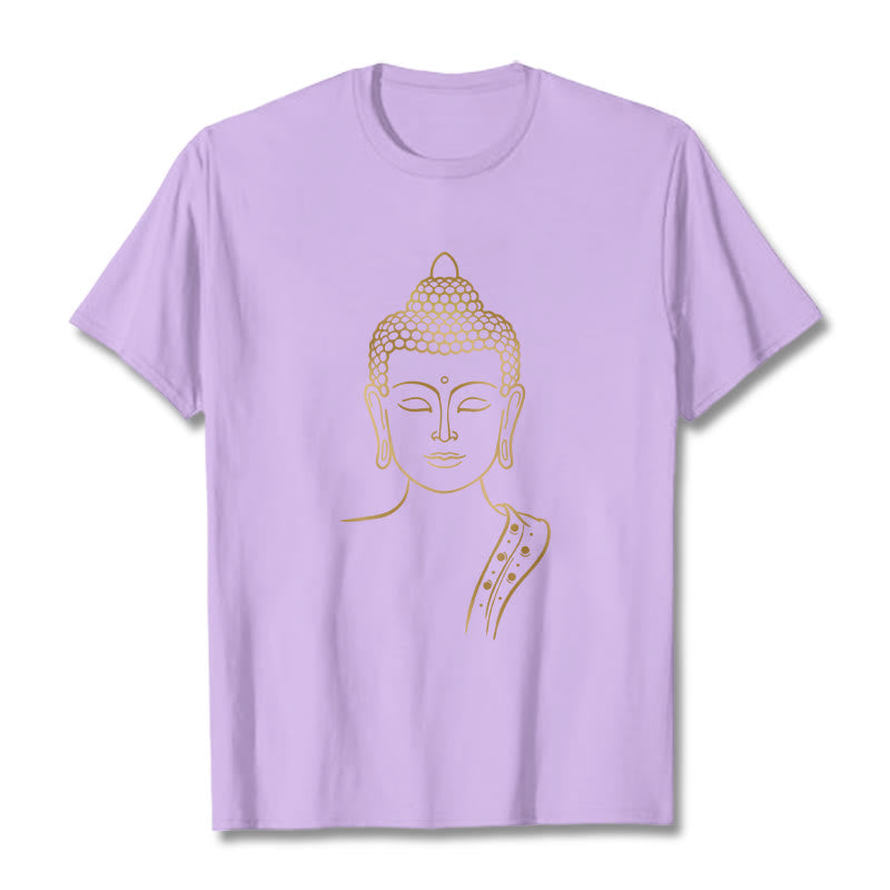 Buddha Stones Złoty Budda w Głębokiej Medytacji Koszulka T-shirt - Śliwka - 2XL - image 16