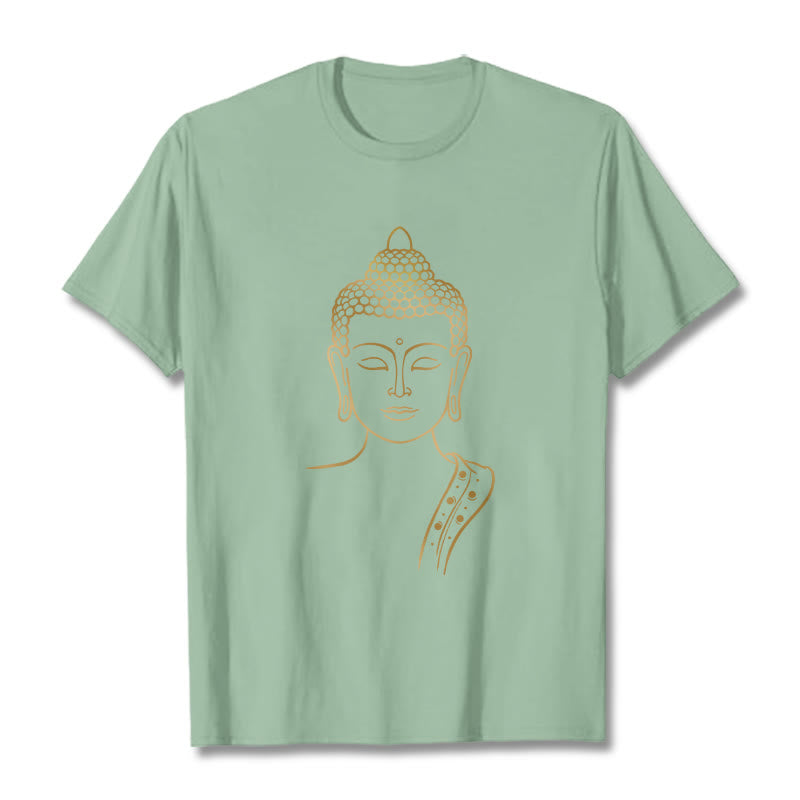 Buddha Stones Złoty Budda w Głębokiej Medytacji Koszulka T-shirt - PaleGreen - 2XL - image 15