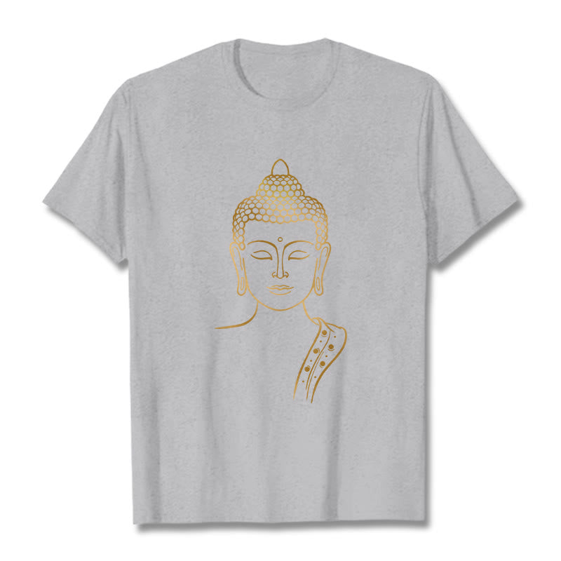 Buddha Stones Złoty Budda w Głębokiej Medytacji Koszulka T-shirt - Jasnoszary - 2XL - image 19