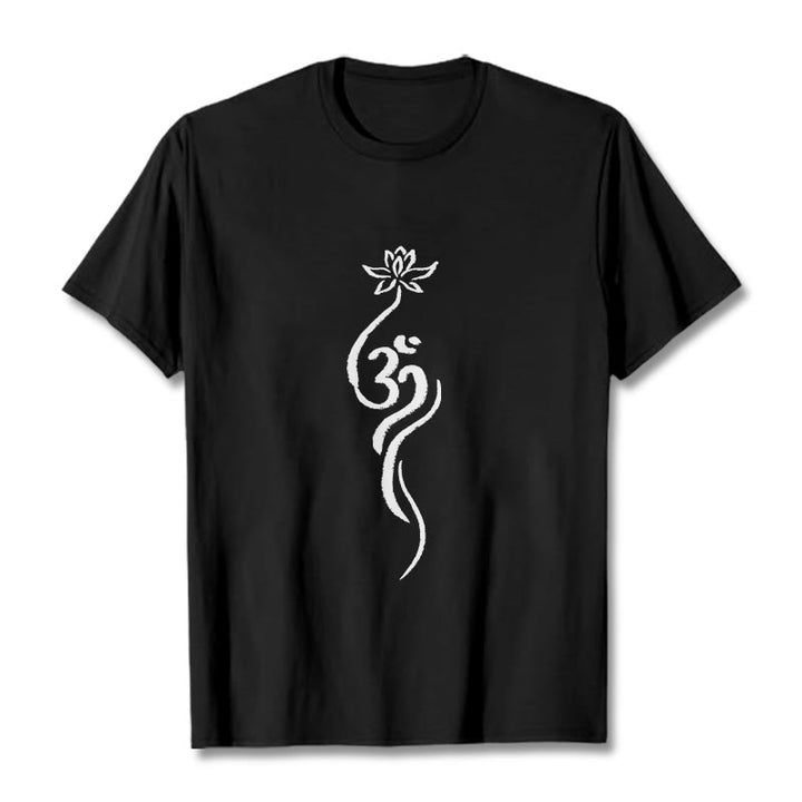 Koszulka z nadrukiem Buddha Stones Lotosu Om Design Tee - Czarny - 2XL - image 4