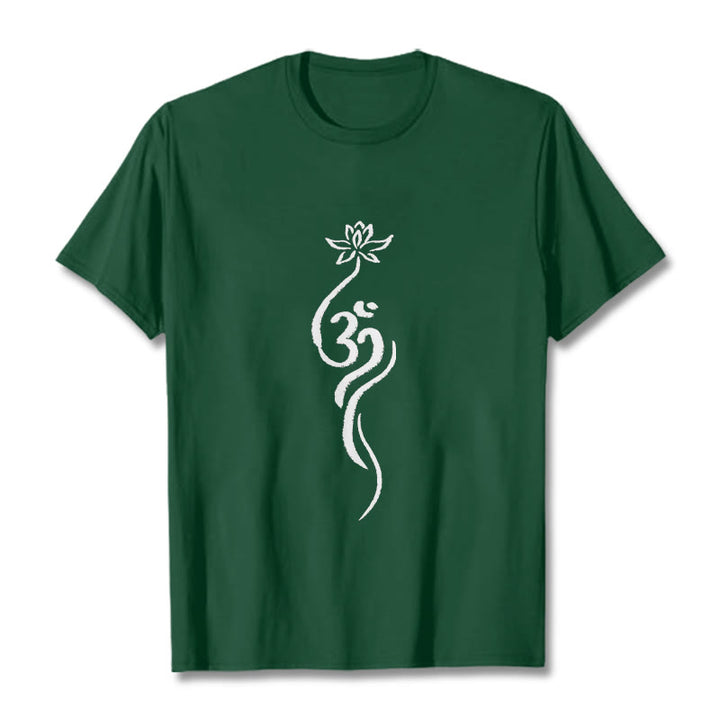 Koszulka z nadrukiem Buddha Stones Lotosu Om Design Tee - ForestGreen - 2XL - image 11