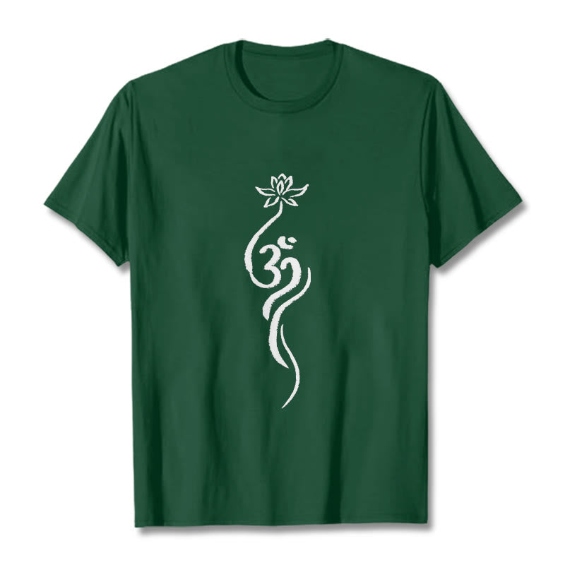 Koszulka z nadrukiem Buddha Stones Lotosu Om Design Tee - ForestGreen - 2XL - image 10