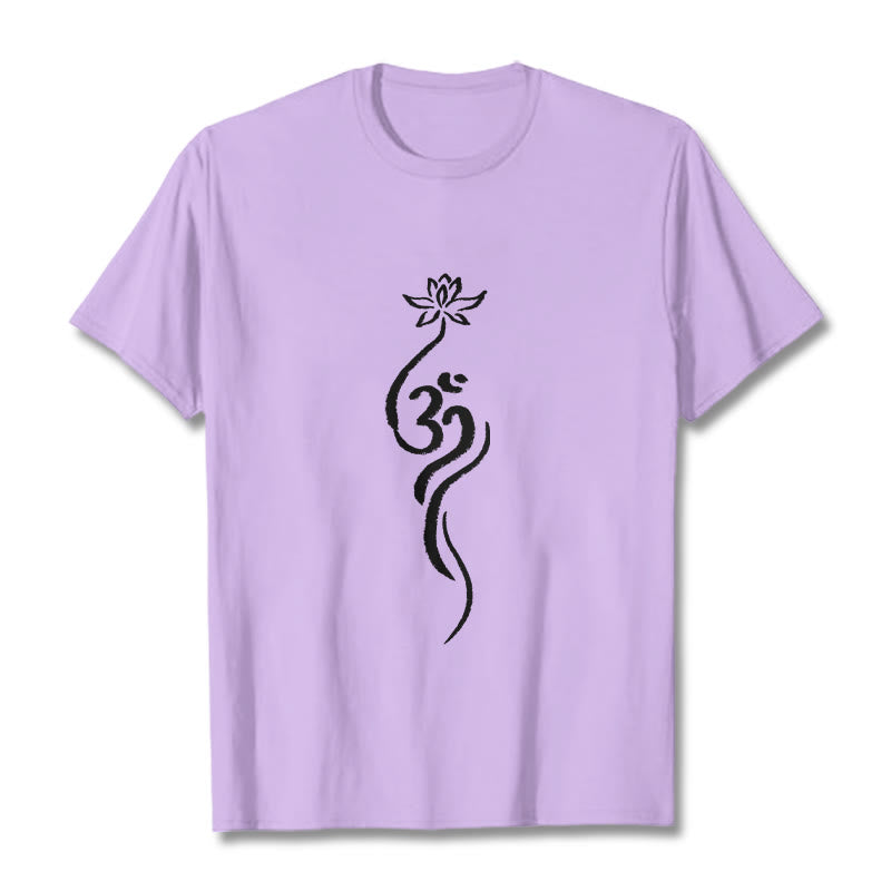 Koszulka z nadrukiem Buddha Stones Lotosu Om Design Tee - Śliwka - 2XL - image 16