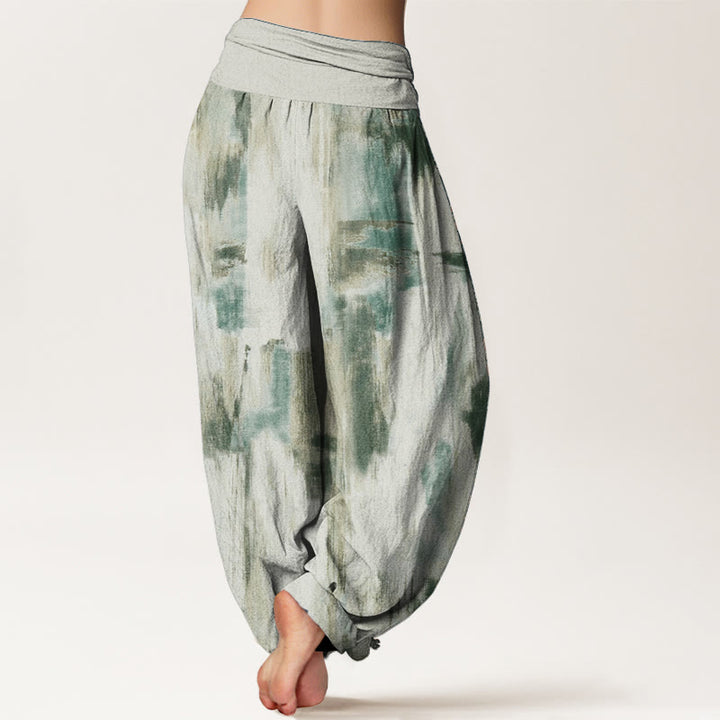 Buddha Stones Czysta bawełna Tie Dye Wzór Projekt Damskie Spodnie Harem Elastyczny Pas