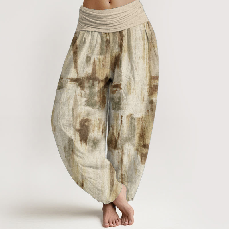 Buddha Stones Czysta bawełna Tie Dye Wzór Projekt Damskie Spodnie Harem Elastyczny Pas - Jedwab kukurydziany - US22, UK/AU26, EU54 (6XL) - image 5