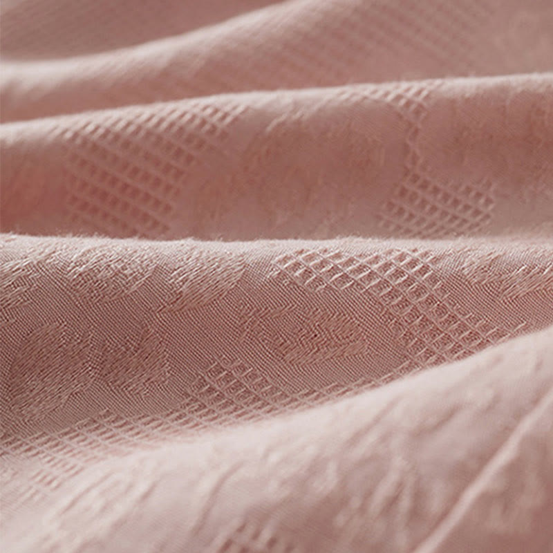 Koszula damska z krótkim rękawem z bawełny i lnu w kwiaty w stylu casual z Buddha Stones i kolorowymi guzikami - image 13