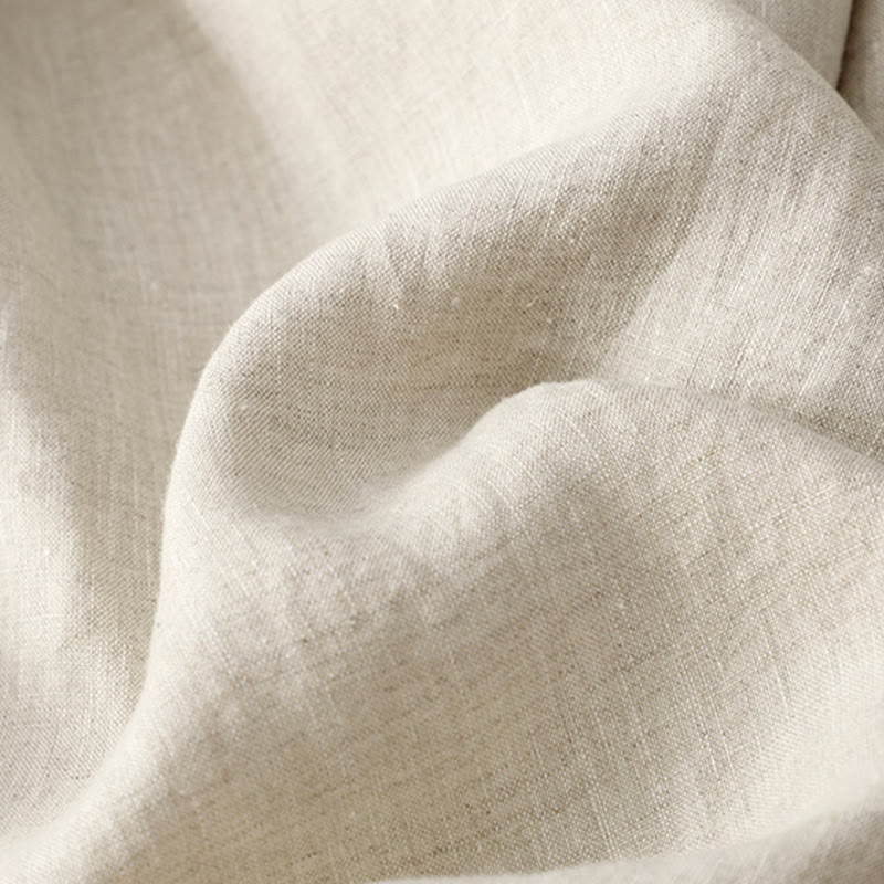 Buddha Stones Wiosna Casual Jednokolorowe Spodnie ze Sznurkiem Projekt Damskie Bawełniane Lniane Szerokie Nogawki 7-8 Długość Z Kieszeniami - image 16