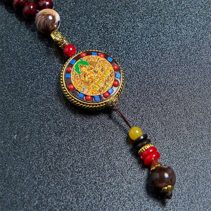 Buddha Stones tybetańskie ręcznie robione koraliki drewniane Om Mani Padme Hum Samantabhadra bodhisattwa czystość naszyjnik wisiorek - image 15