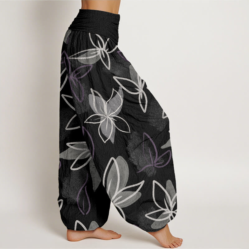 Buddha Stones Casual Kwiatowy Wzór Damskie Spodnie Harem Elastyczna Talia - image 10