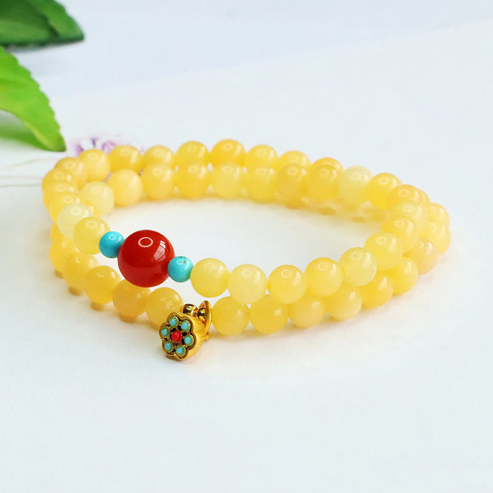 Buddha Stones Topaz Red Agat Bead Fortune