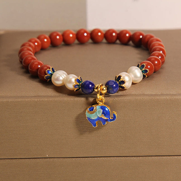 Naturalne Buddha Stones z czerwonego agatu z pereł z południowego czerwonego agatu, bransoletka z zapięciem w kształcie zamka pokoju