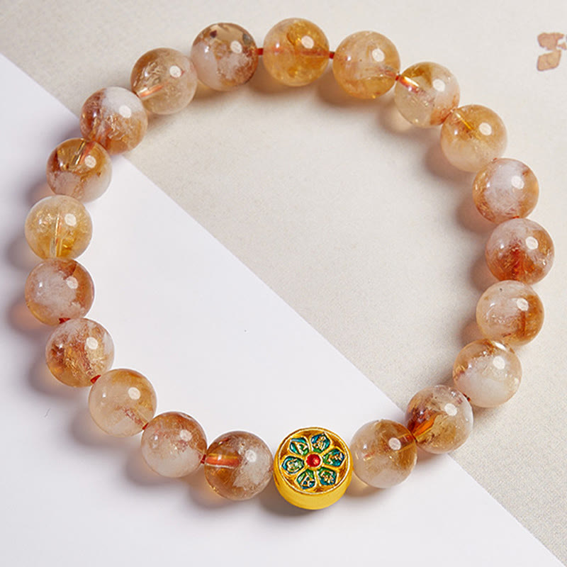 Bransoletka ochronna Buddha Stones 999 Sterling Silver Citrine Om Mani Padme Hum - image 2