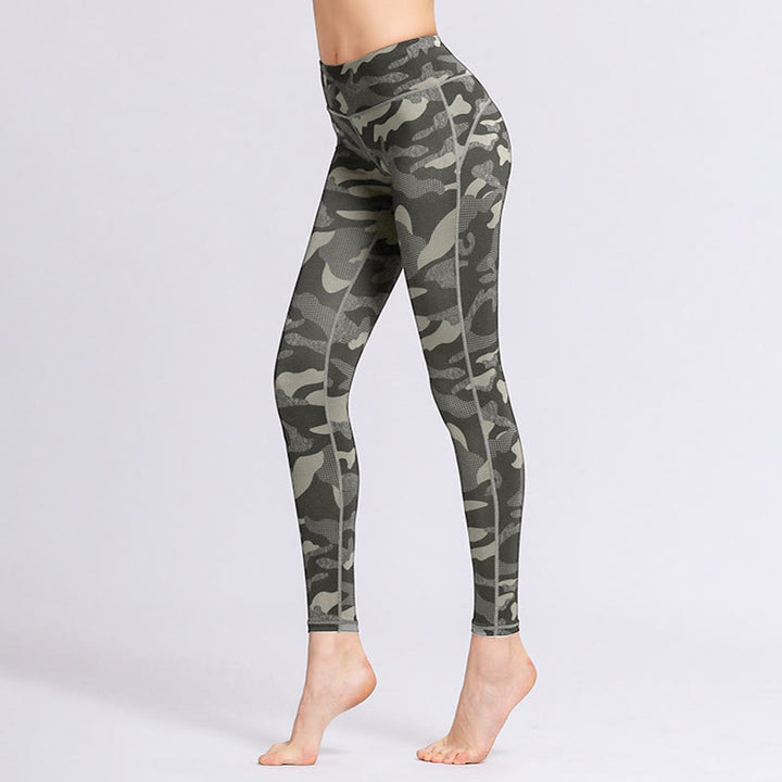 Buddha Stones Kamienie Kamuflaż Sport Fitness Joga Legginsy Wysoki Stan Damskie Spodnie Do Jogi - Czarny - US8-10, UK/AU12-14, EU40-42 (XL) - image 1