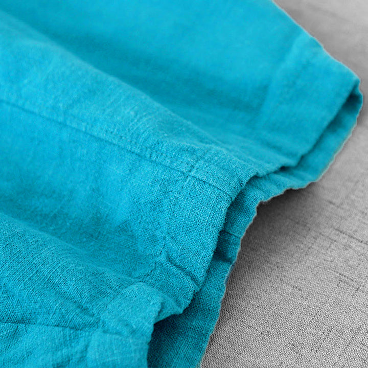 Buddha Stones Casual Plain 7-8 Długość Damskie Spodnie Harem Bawełniane Lniane Z Kieszeniami - image 14