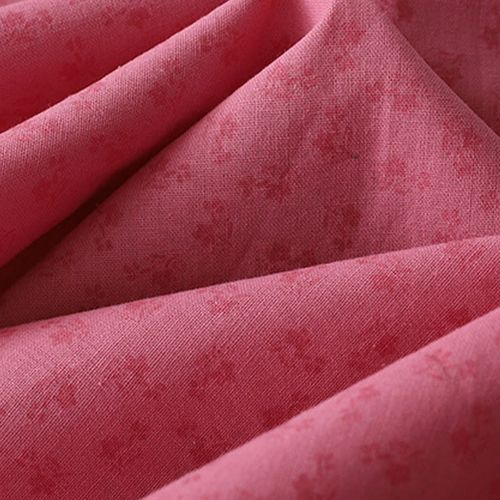 Buddha Stones Casual Retro Jednolity Kolor Guzik Marszczony Okrągły Dekolt Projekt Krótki Rękaw Bawełna Len Midi Sukienka Z Kieszeniami