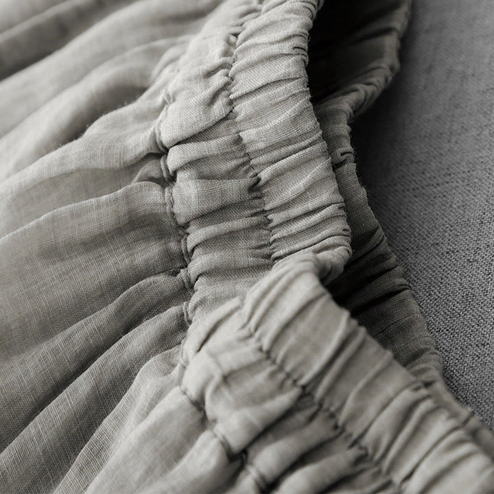 Buddha Stones Commute Jednokolorowe Koronkowe Haftowane Wzory Bawełniane Damskie Szerokie Nogawki Spodnie Z Kieszeniami - image 10