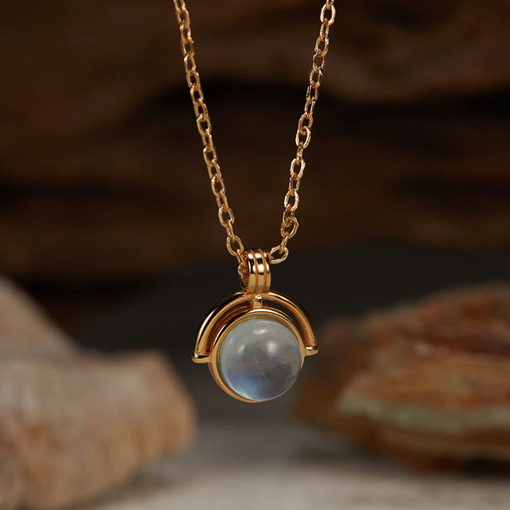 Buddha Stones Czerwony Agat Tygrysie Oko Akwamaryn Kamień Księżycowy 925 Srebro Naszyjnik Wisiorek Pewność Siebie - Akwamaryn - Złoty - image 10