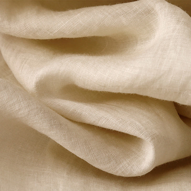 Spodnie damskie z szerokimi nogawkami do kostek Buddha Stones Commute Solid Color z haftem i ściągaczem, bawełniane, z kieszeniami - image 3