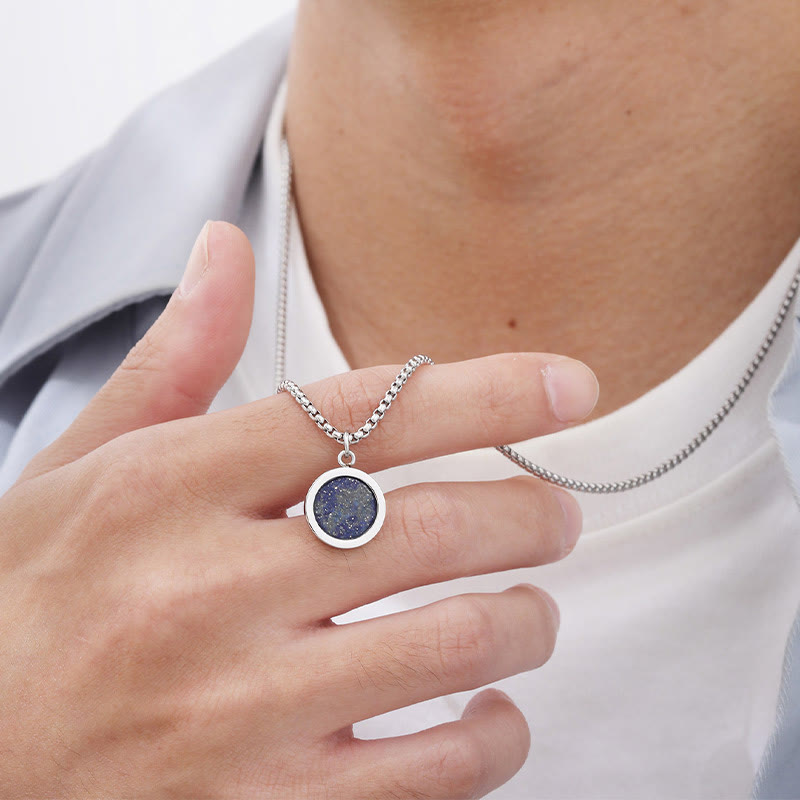 Buddha Stones, kamień naturalny, turkus, tygrysie oko, lazuryt, lapis lazuli, malachit, naszyjnik z tytanu, stalowy wisiorek oczyszczający - image 20