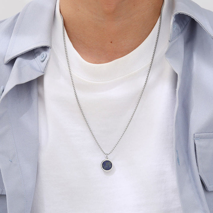 Buddha Stones, kamień naturalny, turkus, tygrysie oko, lazuryt, lapis lazuli, malachit, naszyjnik z tytanu, stalowy wisiorek oczyszczający - image 21