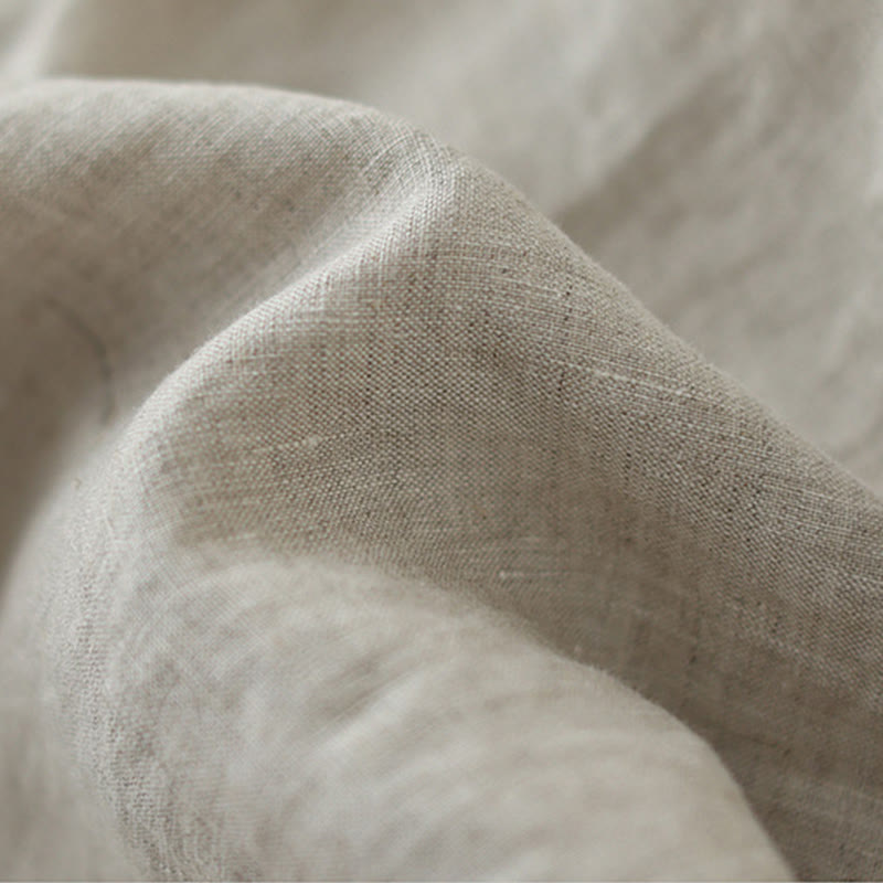 Buddha Stones Commute Retro Plain Lace Patchwork Design 7-8 Długość Damskie Szerokie Nogawki Bawełniane Spodnie Z Kieszeniami - image 6