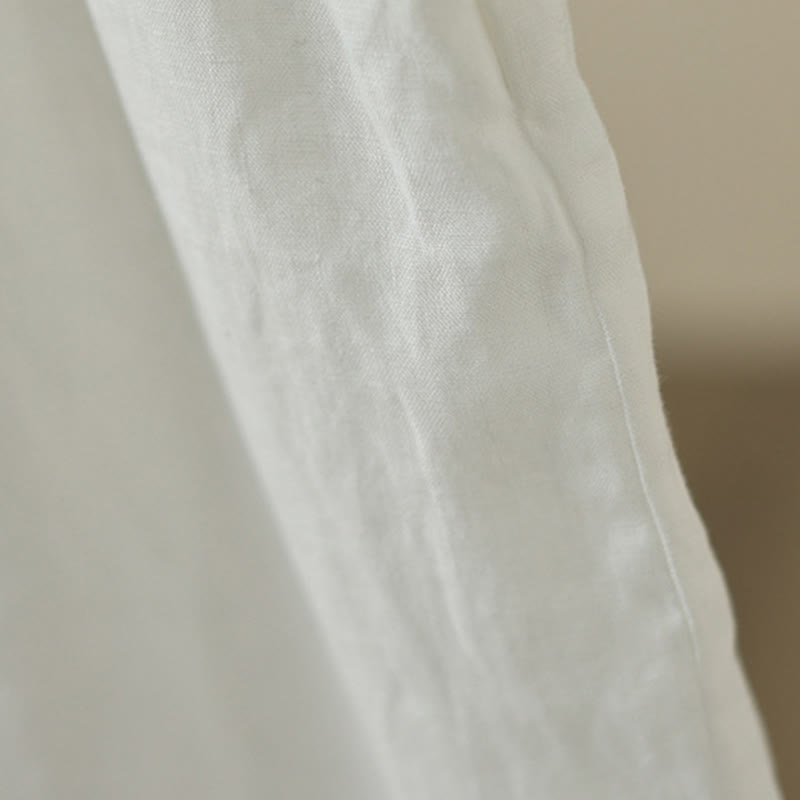 Buddha Stones Commute Retro Plain Lace Patchwork Design 7-8 Długość Damskie Szerokie Nogawki Bawełniane Spodnie Z Kieszeniami - image 21