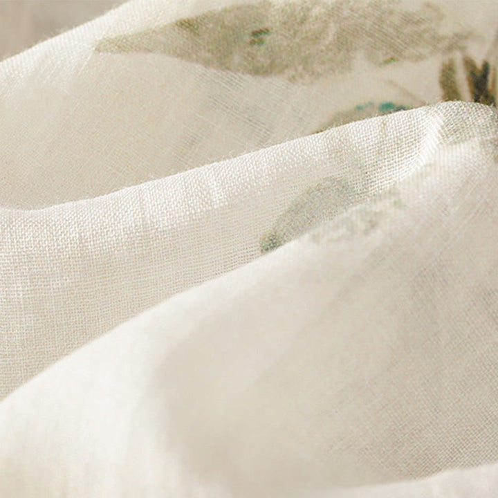 Koszula kardigan z nadrukiem roślinnym Buddha Stones z dekoltem w serek i guzikami z poliestru dla kobiet z rękawami trzy czwarte - image 8