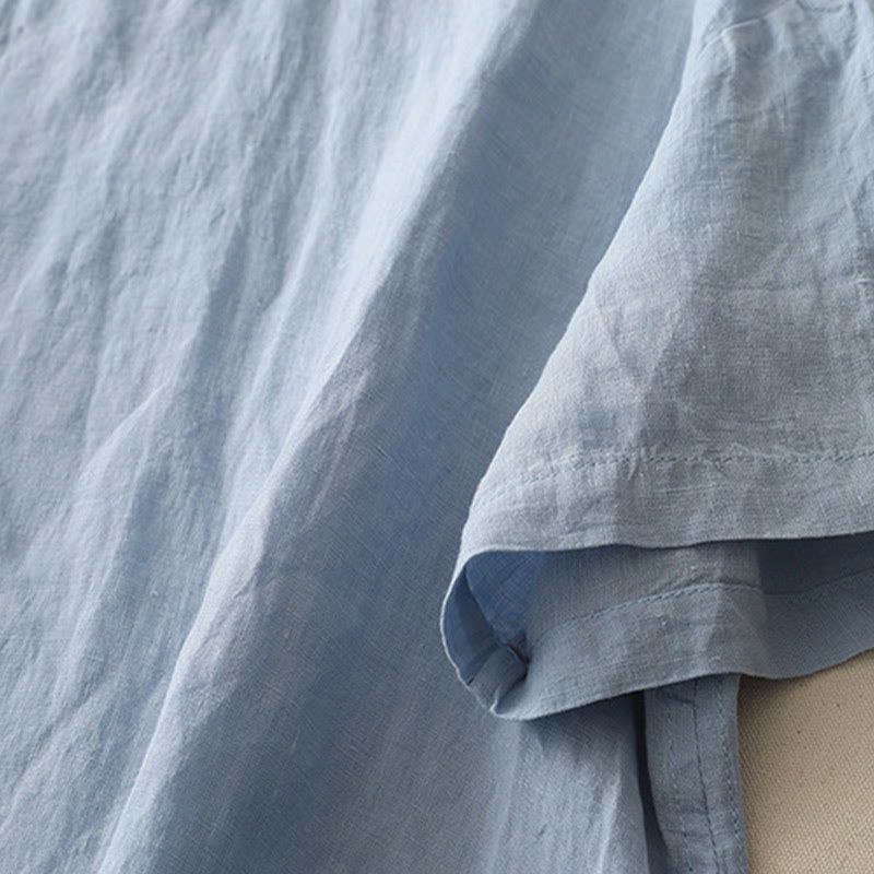 Koszula damska z krótkim rękawem z poliestru Buddha Stones Plain Threaded Crew Neck Design - image 2