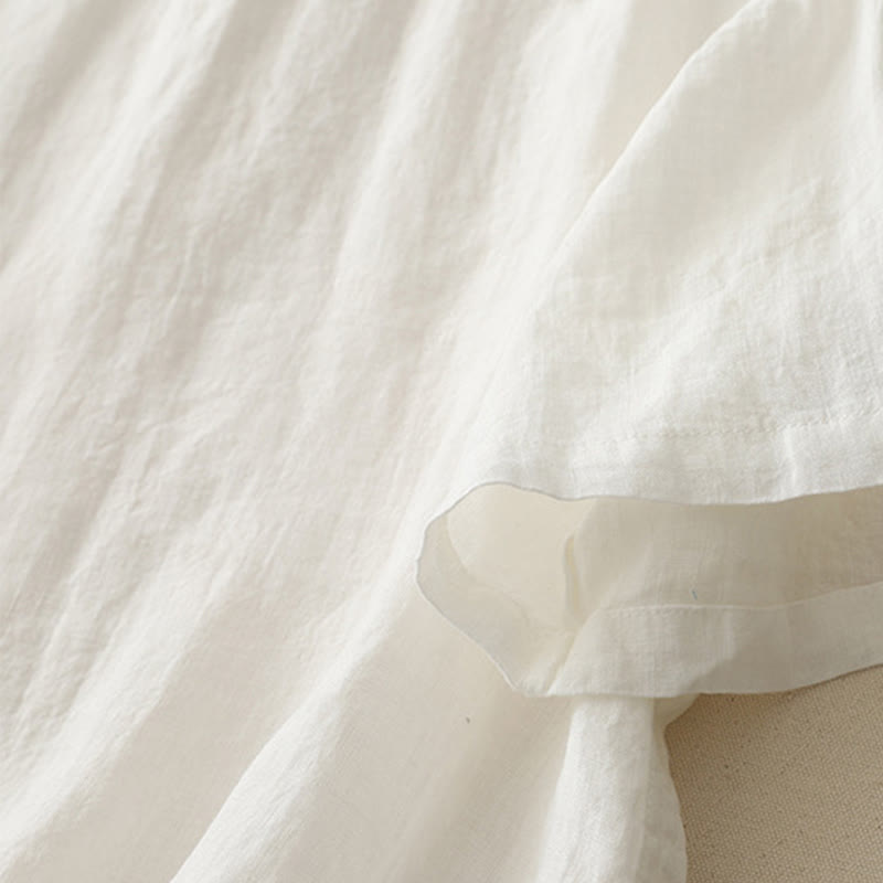 Koszula damska z krótkim rękawem z poliestru Buddha Stones Plain Threaded Crew Neck Design - image 6