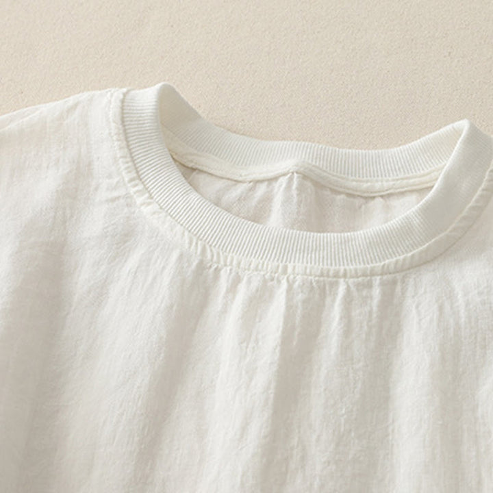 Koszula damska z krótkim rękawem z poliestru Buddha Stones Plain Threaded Crew Neck Design - image 5