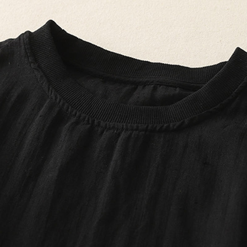 Koszula damska z krótkim rękawem z poliestru Buddha Stones Plain Threaded Crew Neck Design - image 9