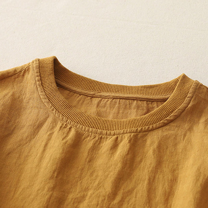 Koszula damska z krótkim rękawem z poliestru Buddha Stones Plain Threaded Crew Neck Design - image 13