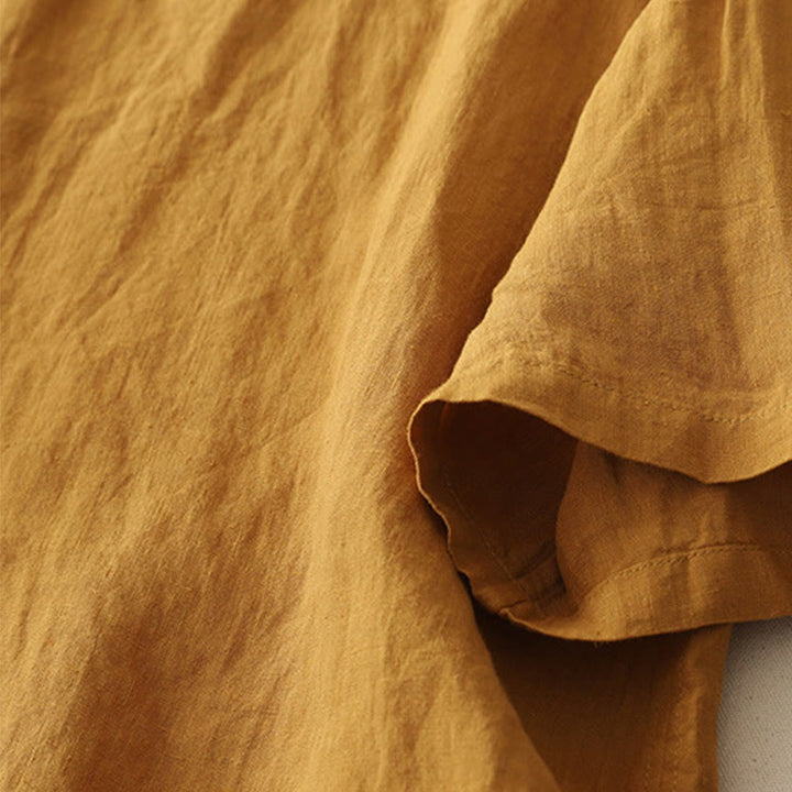 Koszula damska z krótkim rękawem z poliestru Buddha Stones Plain Threaded Crew Neck Design - image 14