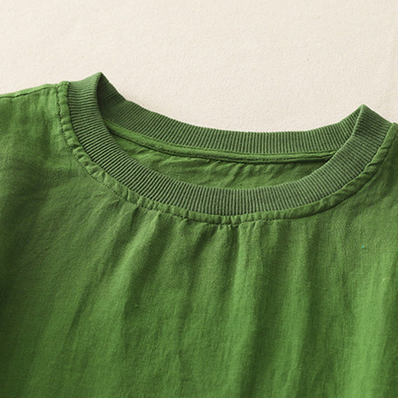 Koszula damska z krótkim rękawem z poliestru Buddha Stones Plain Threaded Crew Neck Design - image 17