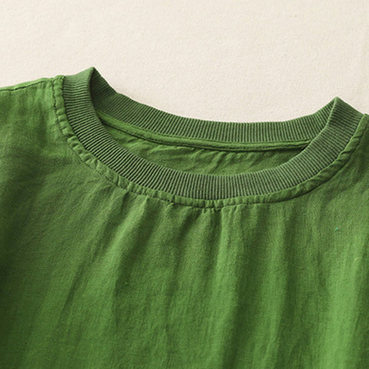 Koszula damska z krótkim rękawem z poliestru Buddha Stones Plain Threaded Crew Neck Design - image 17