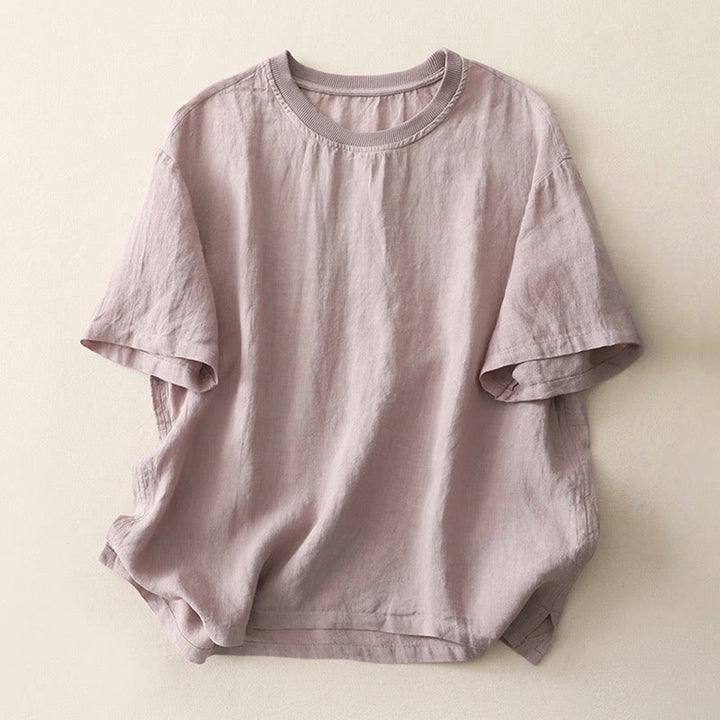 Koszula damska z krótkim rękawem z poliestru Buddha Stones Plain Threaded Crew Neck Design - Oset - US14, UK/AU18, EU46 (2XL) - image 20