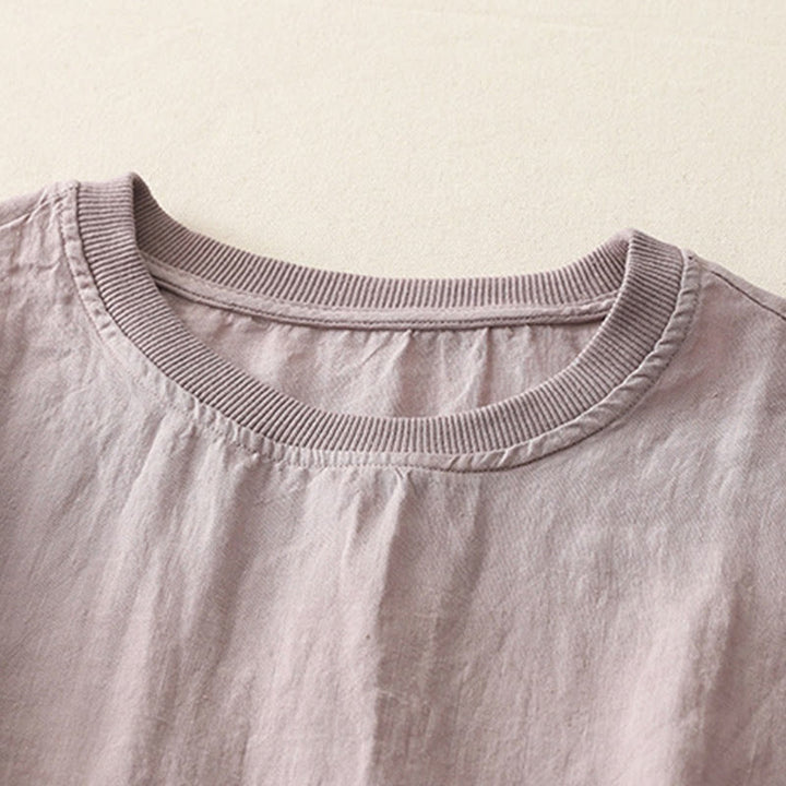 Koszula damska z krótkim rękawem z poliestru Buddha Stones Plain Threaded Crew Neck Design - image 21