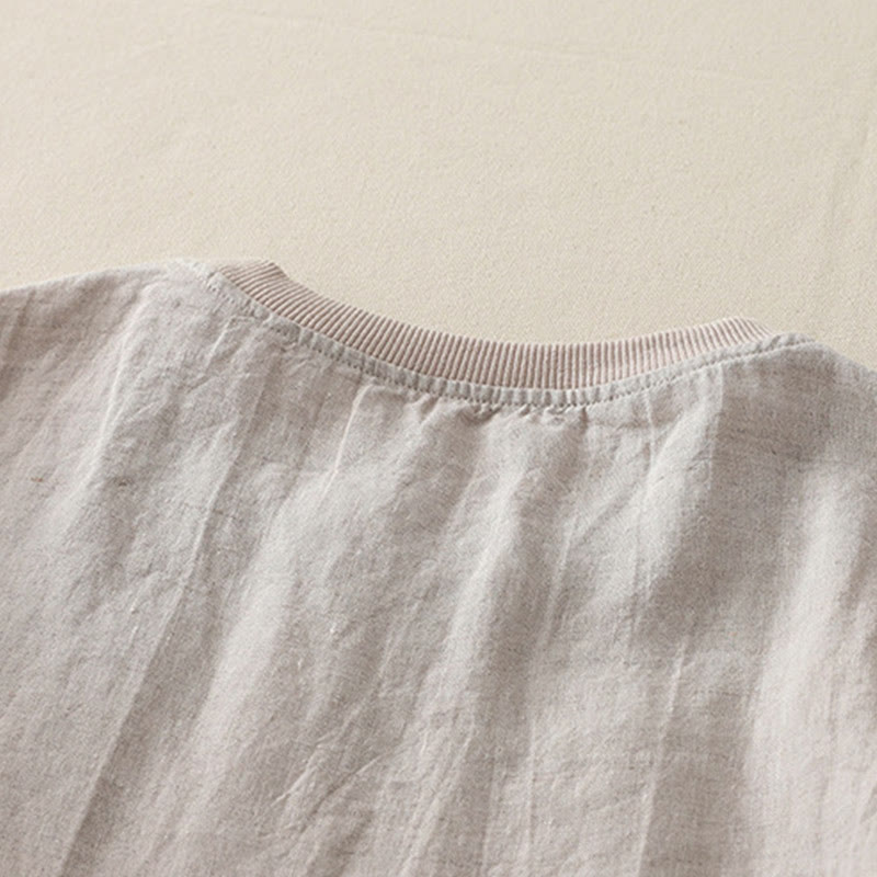 Koszula damska z krótkim rękawem z poliestru Buddha Stones Plain Threaded Crew Neck Design - image 27