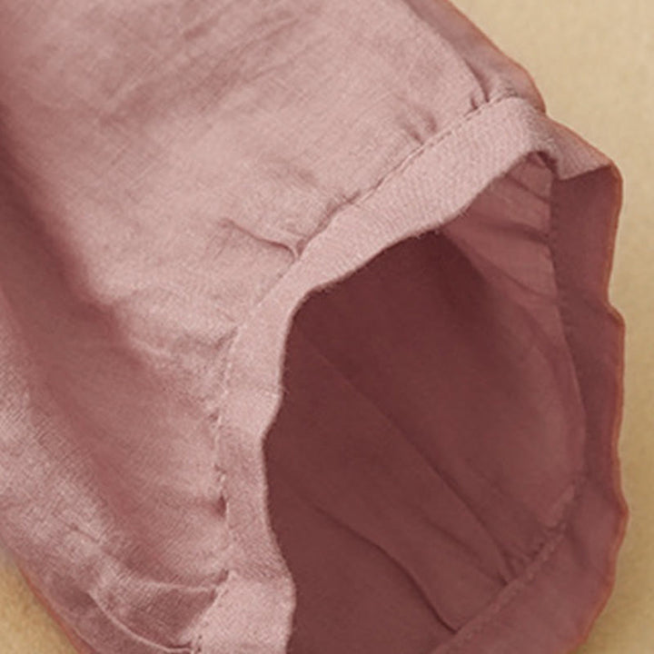 Koszula damska Buddha Stones Plain Button Crew Neck Design z mieszanki bawełny i rękawami trzy czwarte - image 7