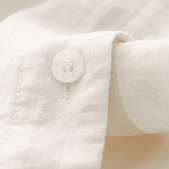 Koszula damska Buddha Stones Plain Button Crew Neck Design z mieszanki bawełny i rękawami trzy czwarte - image 15