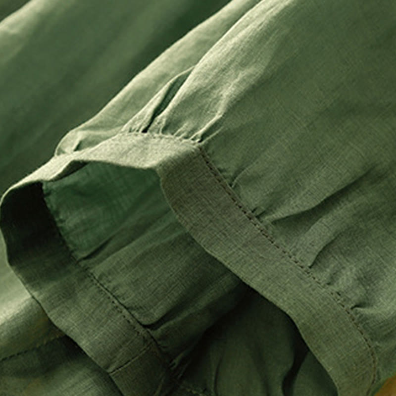 Koszula damska Buddha Stones Plain Button Crew Neck Design z mieszanki bawełny i rękawami trzy czwarte - image 23