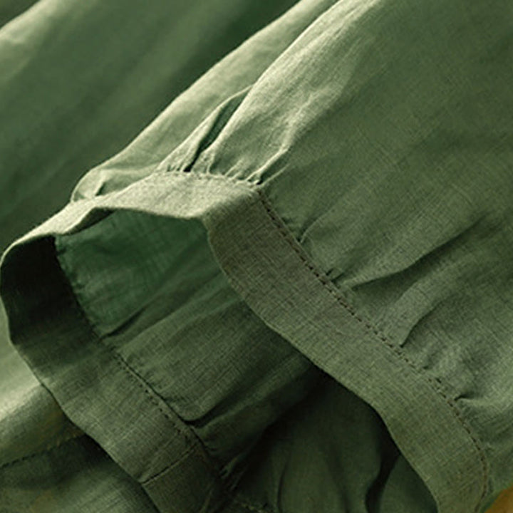 Koszula damska Buddha Stones Plain Button Crew Neck Design z mieszanki bawełny i rękawami trzy czwarte - image 23