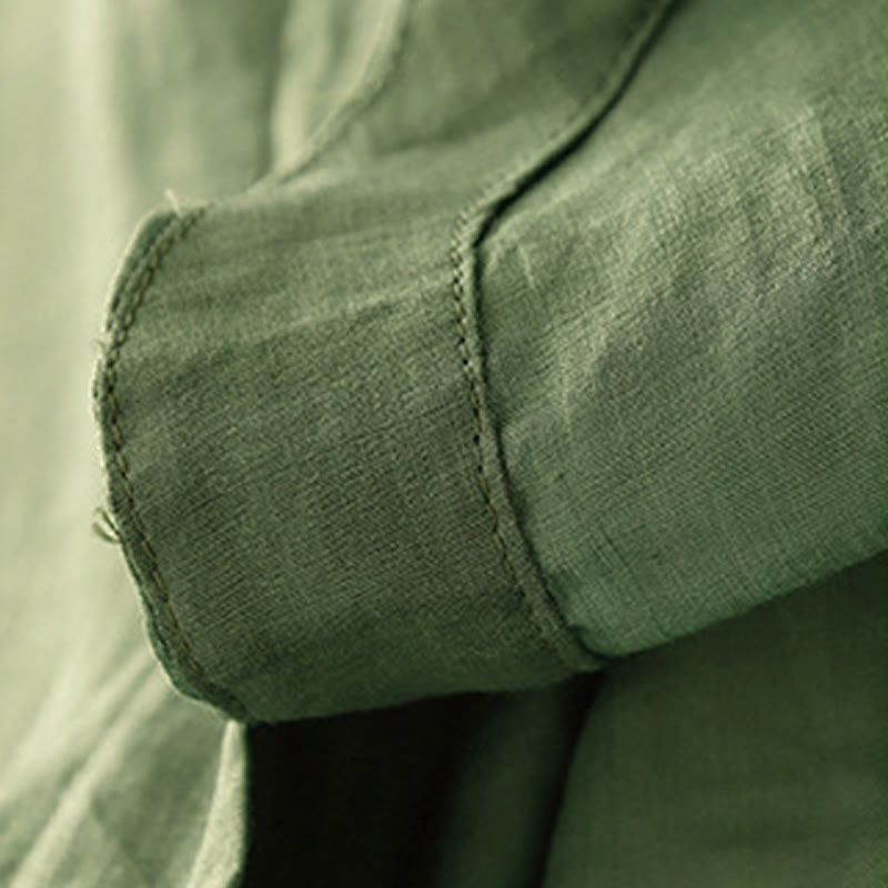 Koszula damska Buddha Stones Plain Button Crew Neck Design z mieszanki bawełny i rękawami trzy czwarte - image 26