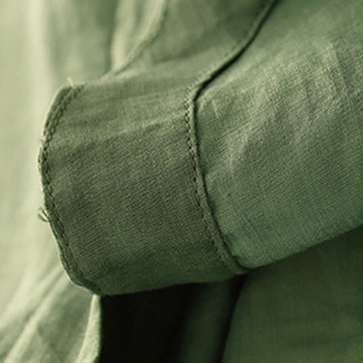 Koszula damska Buddha Stones Plain Button Crew Neck Design z mieszanki bawełny i rękawami trzy czwarte - image 26